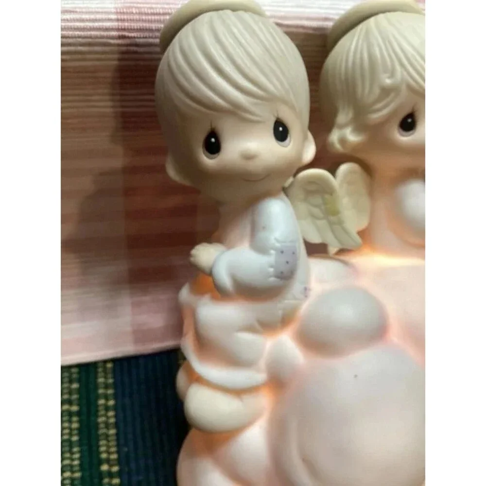 Precious Moments My Guardian Angels Ceramic Night Light 1984 Nursery Decor